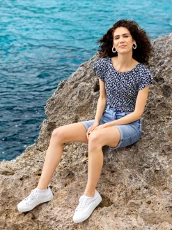 Damen Sure Damen Printshirt mit Volantärmeln