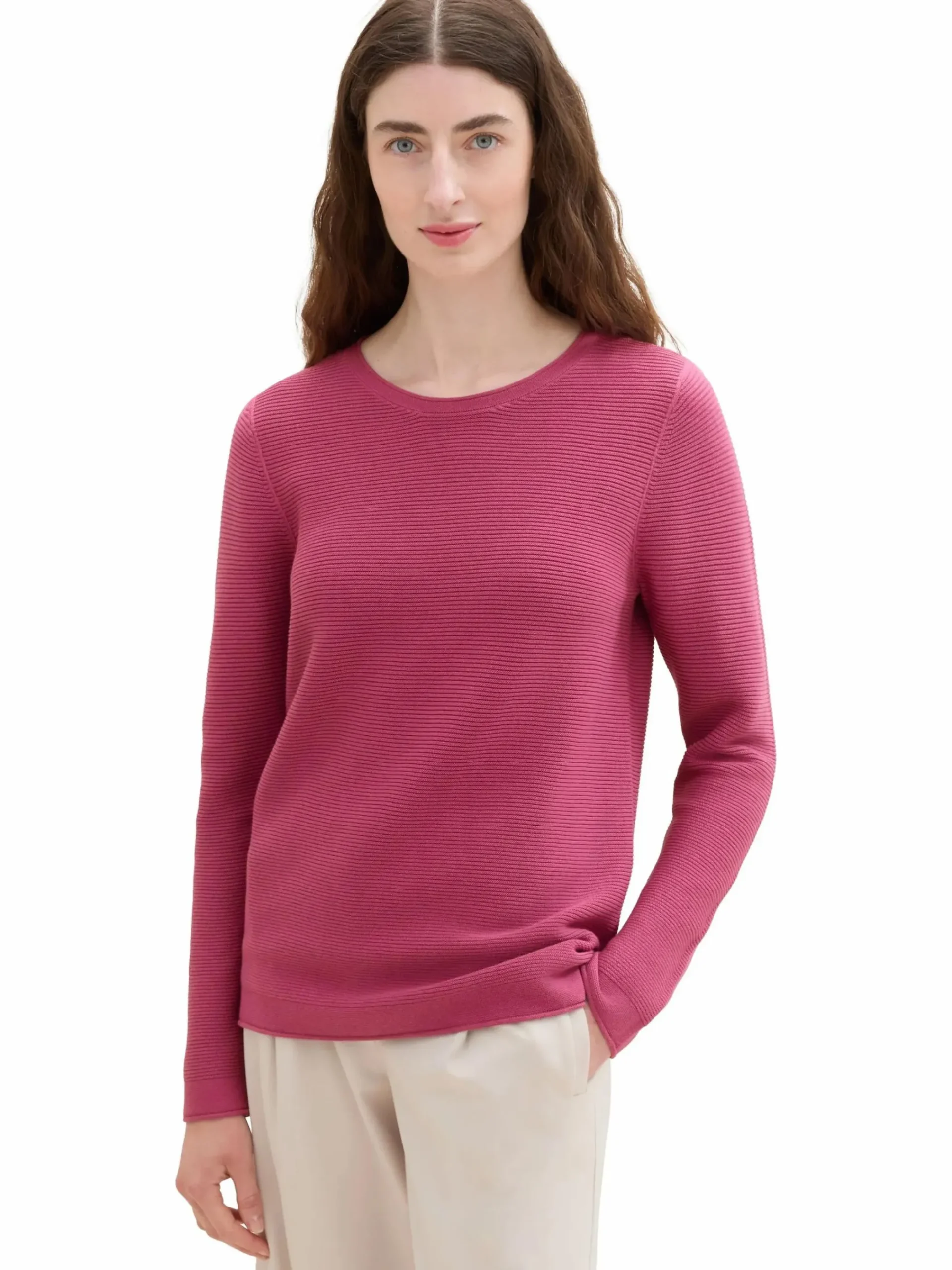 Damen Tom Tailor Damen Pullover in Ottoman Ripp