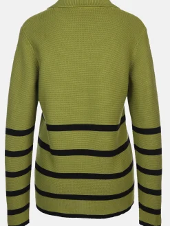 Damen Sure Damen Pullover mit Polokragen und Streifen