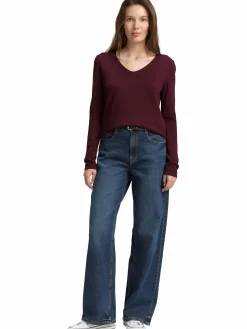 Damen Tom Tailor Damen Pullover mit V-Ausschnitt