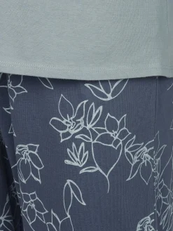 Damen UNCOVER by Schiesser Damen Pyjama mit gemusterter Hose