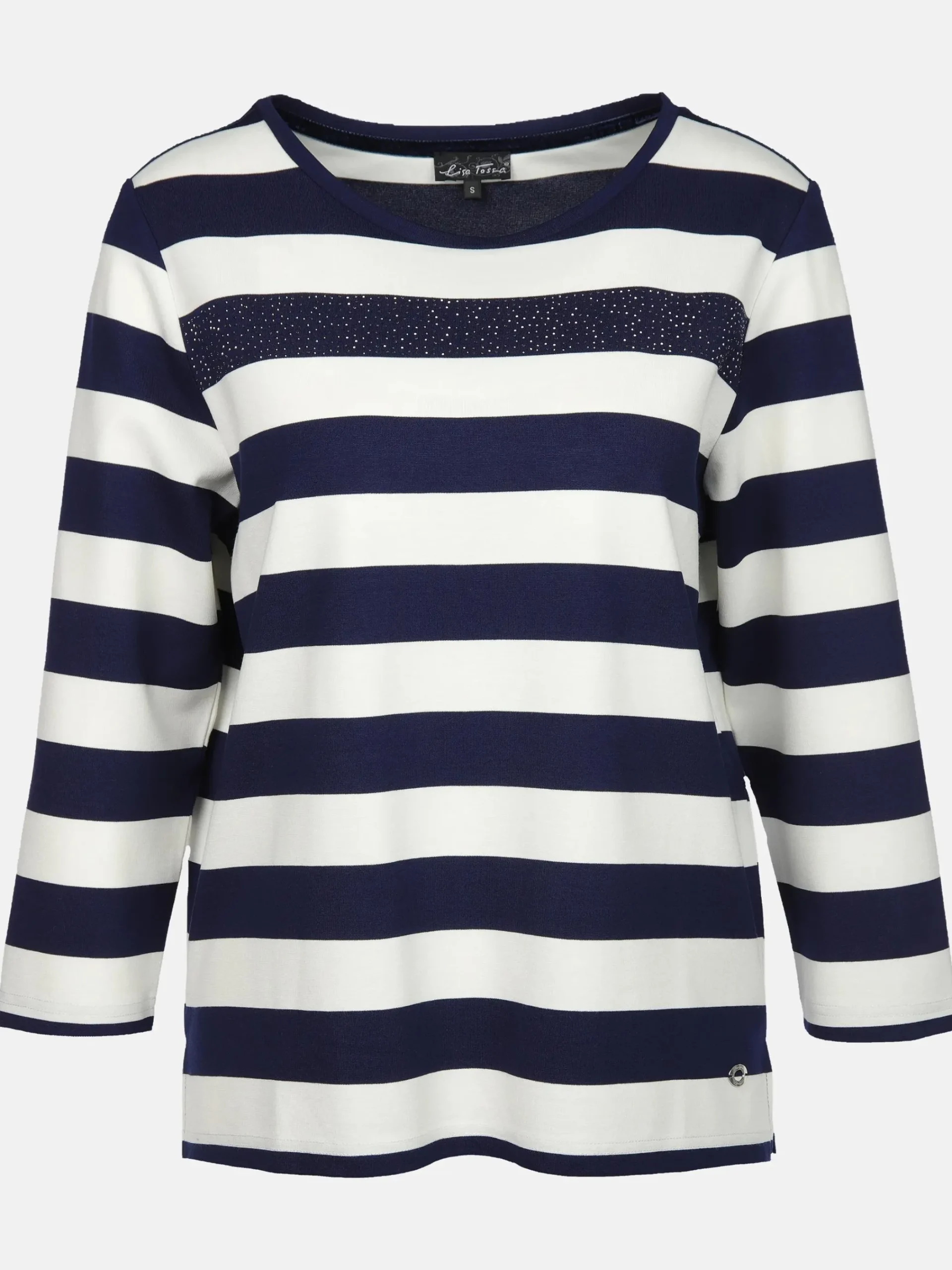 Damen Lisa Tossa Damen Ringelshirt mit Strasssteinchen