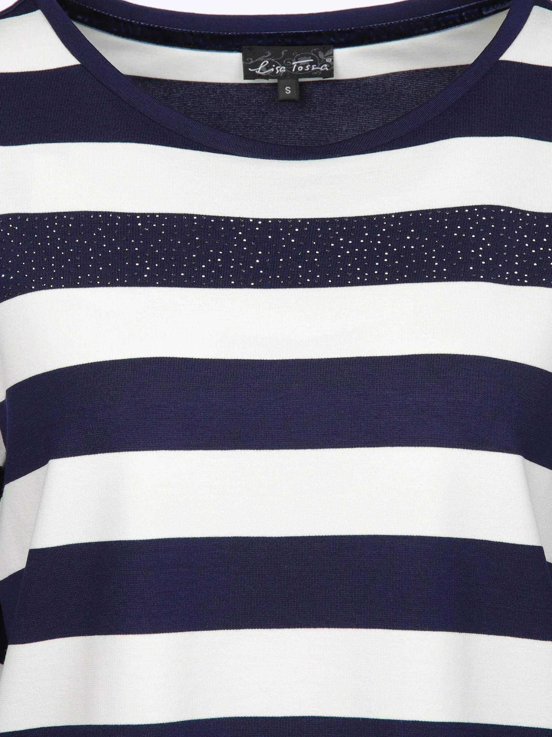 Damen Lisa Tossa Damen Ringelshirt mit Strasssteinchen