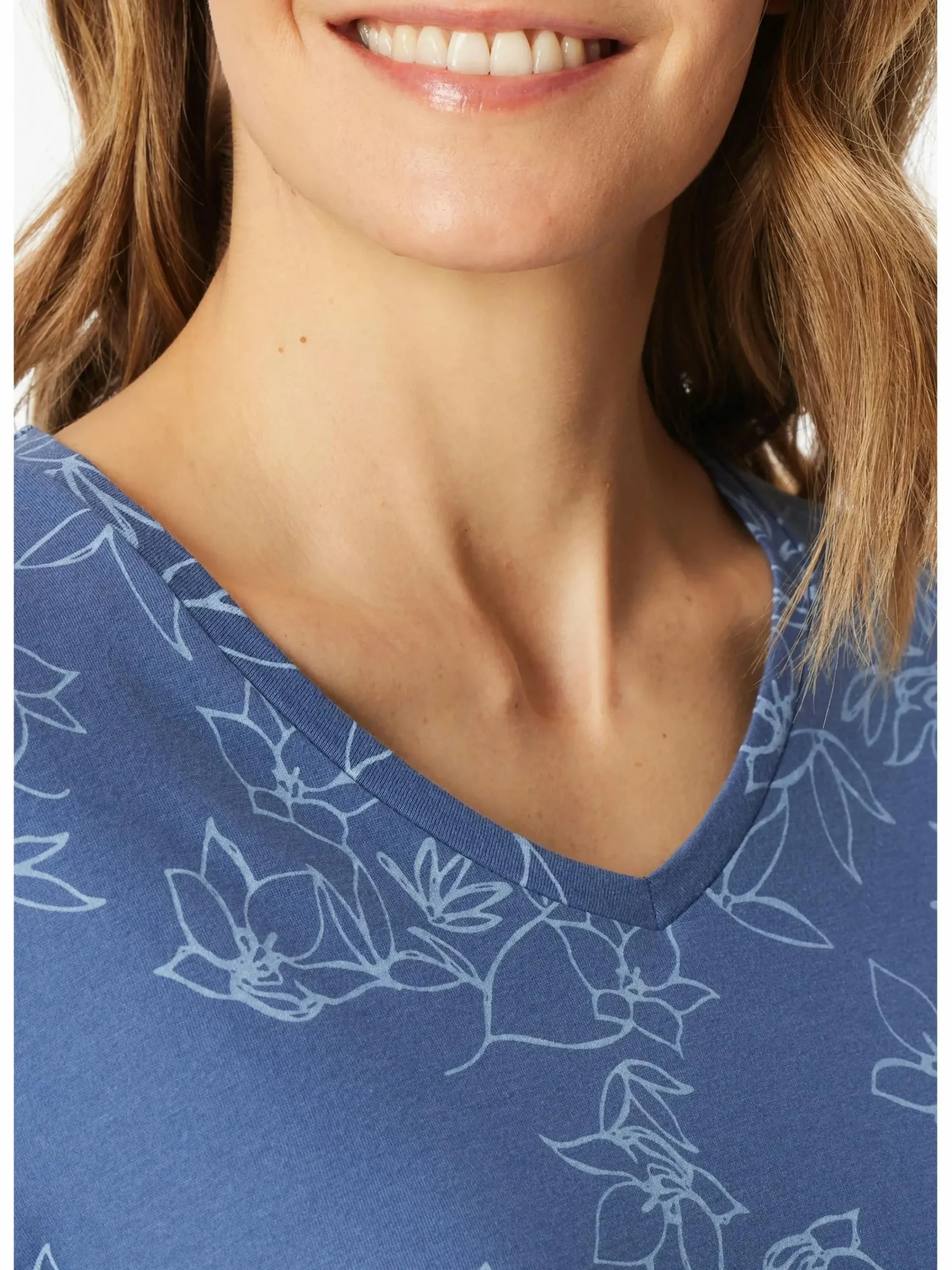 Damen UNCOVER by Schiesser Damen Schlafshirt in langer Ausführung