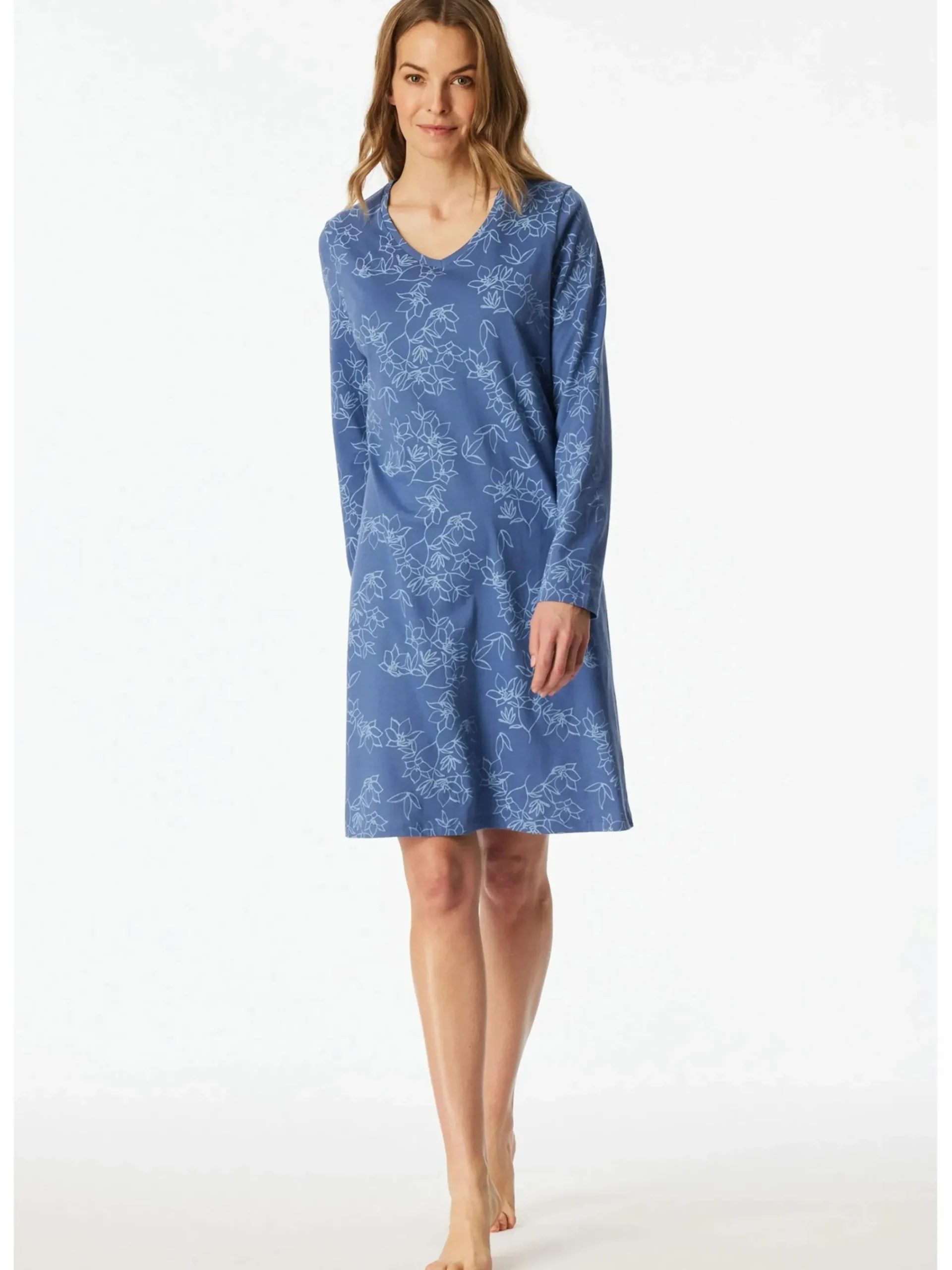 Damen UNCOVER by Schiesser Damen Schlafshirt in langer Ausführung