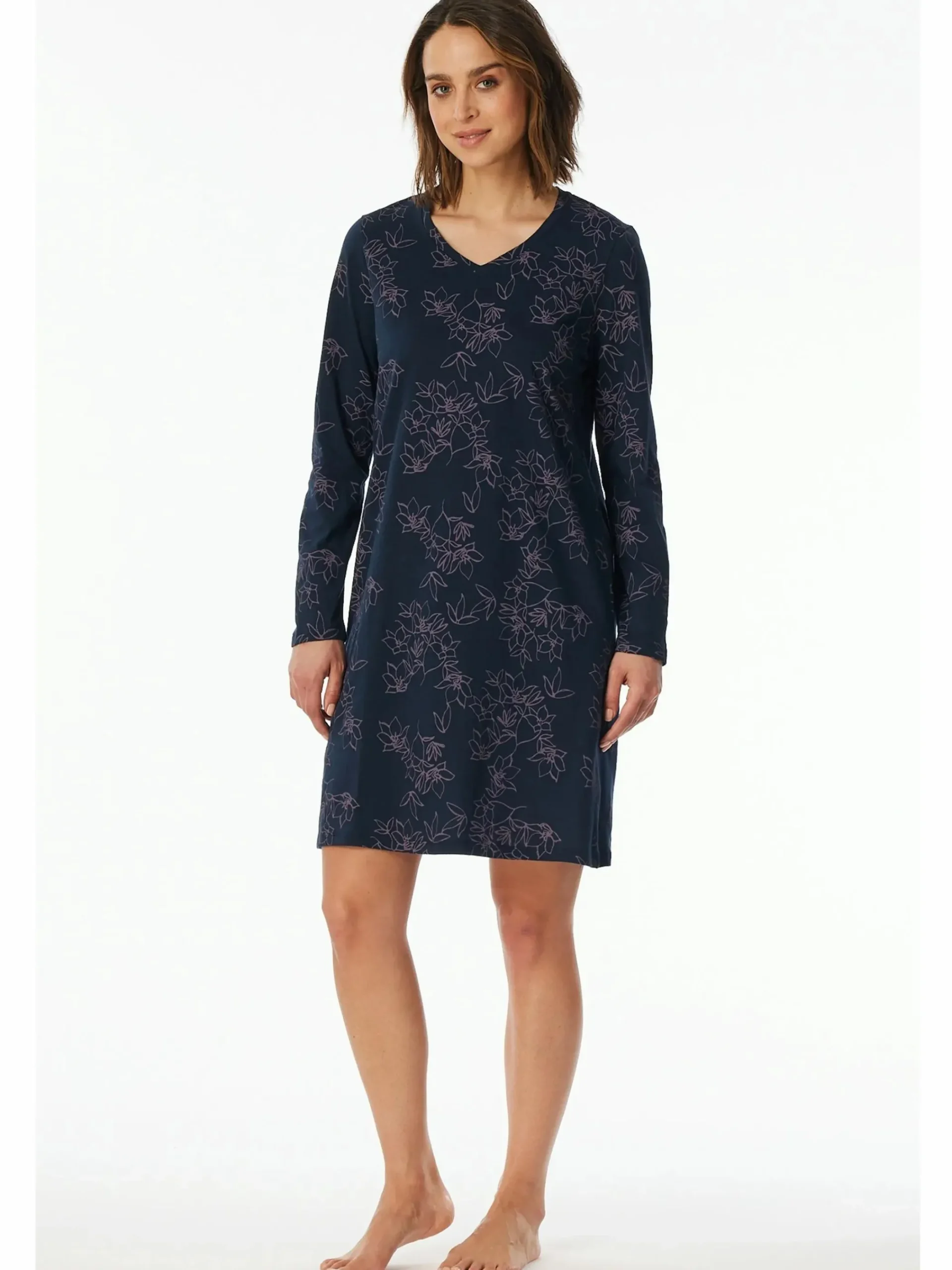 Damen UNCOVER by Schiesser Damen Schlafshirt in langer Ausführung