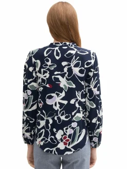 Damen Tom Tailor Damen Schlupfbluse mit Alloverprint