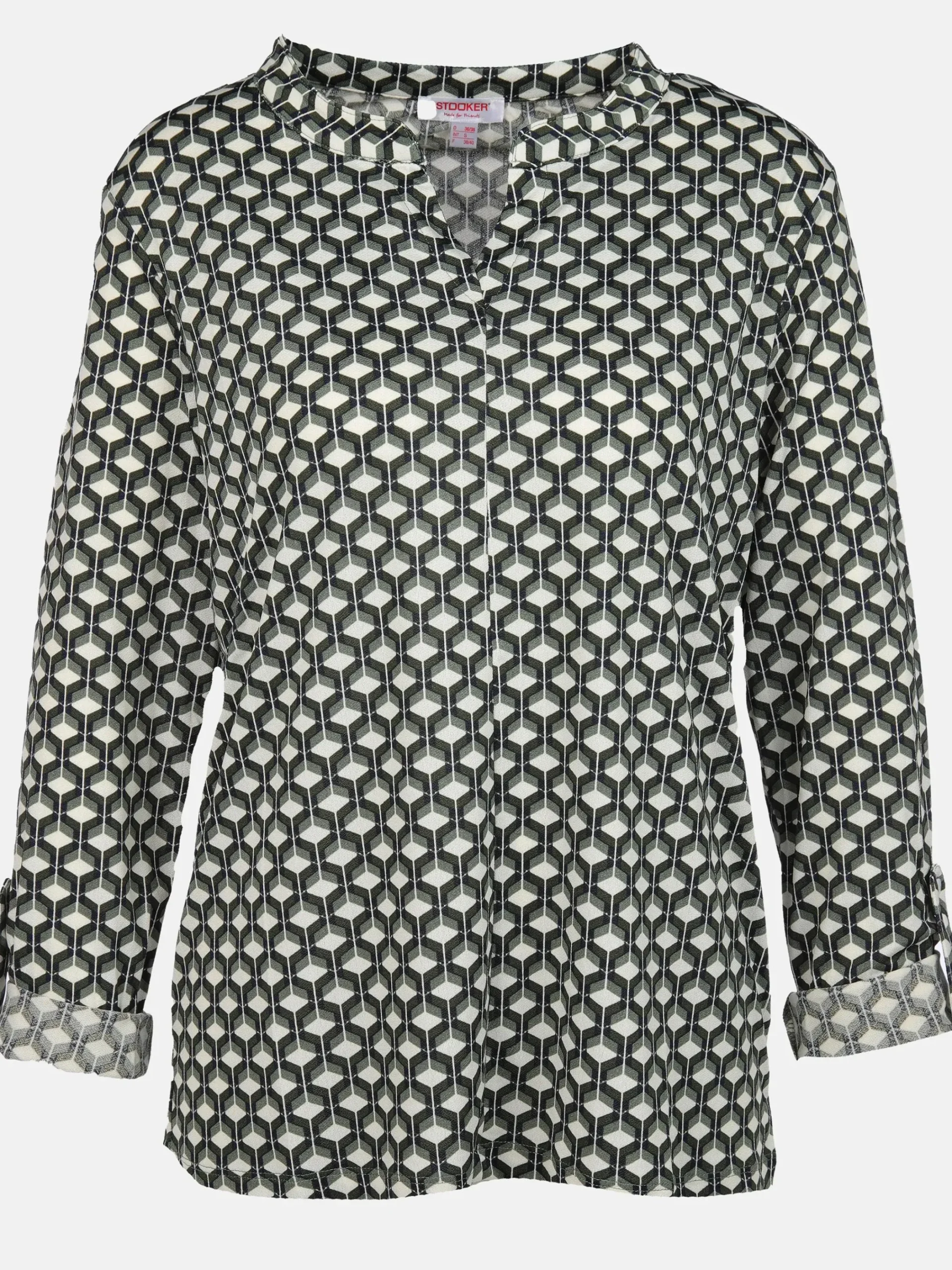 Damen Stooker DOB Damen Shirt im abstrakten Dessin