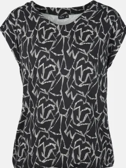 Damen Sure Damen Shirt mit Alloverprint und Gummibund
