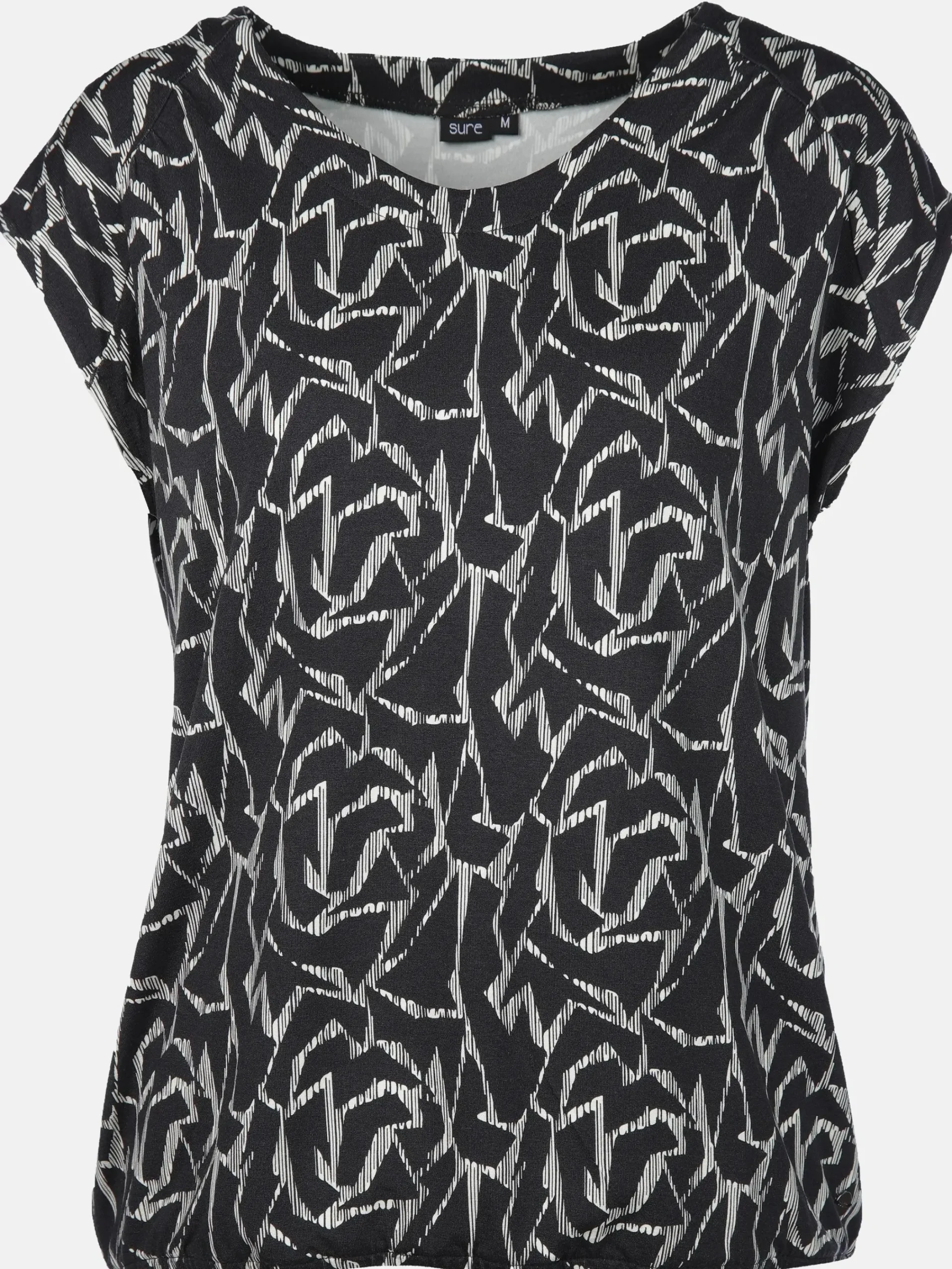 Damen Sure Damen Shirt mit Alloverprint und Gummibund