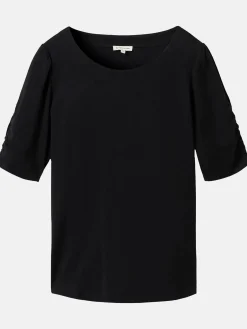 Damen Tom Tailor Damen Shirt mit edler Raffung