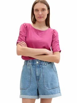 Damen Tom Tailor Damen Shirt mit edler Raffung