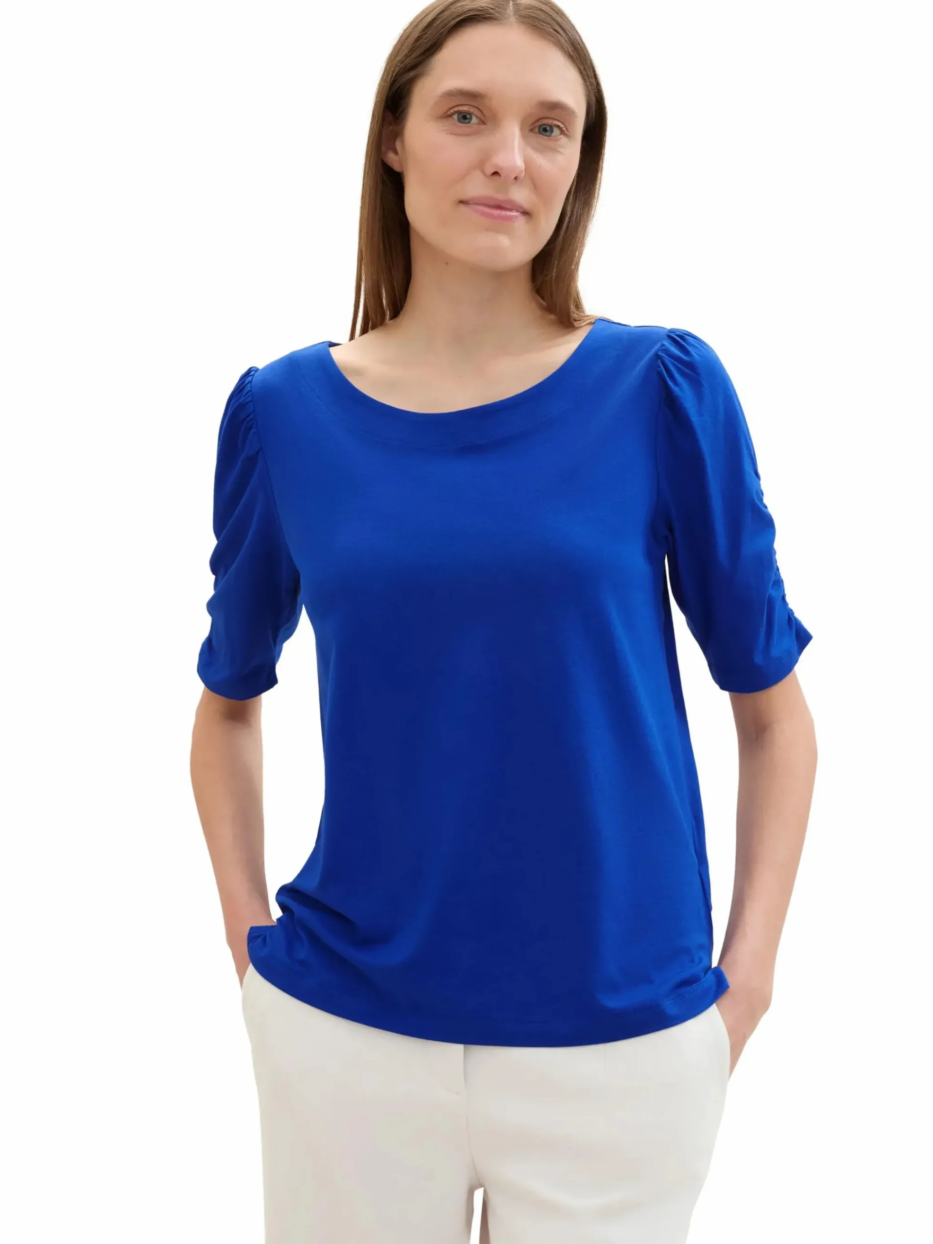 Damen Tom Tailor Damen Shirt mit edler Raffung