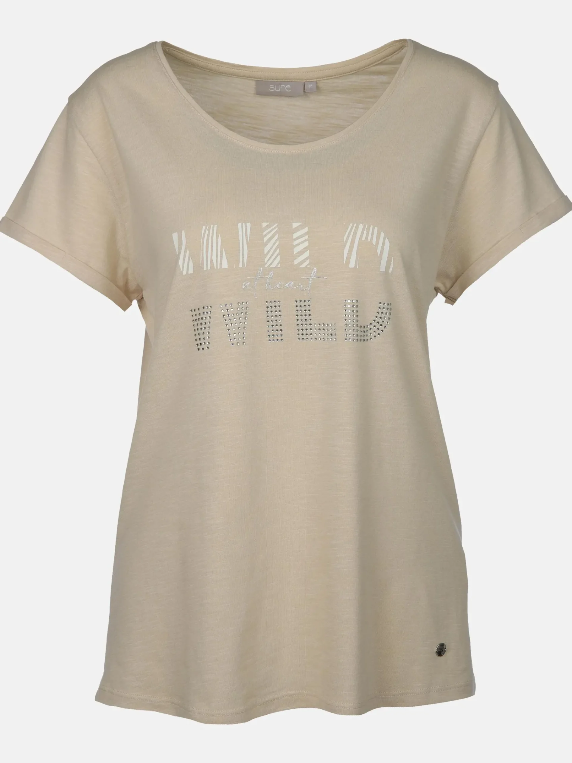 Damen Sure Damen Shirt mit Glitzerprint und Strasssteinchen