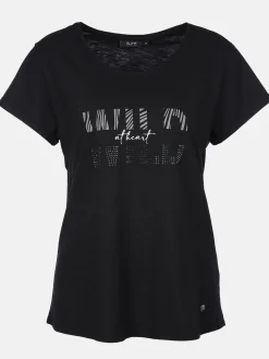 Damen Sure Damen Shirt mit Glitzerprint und Strasssteinchen