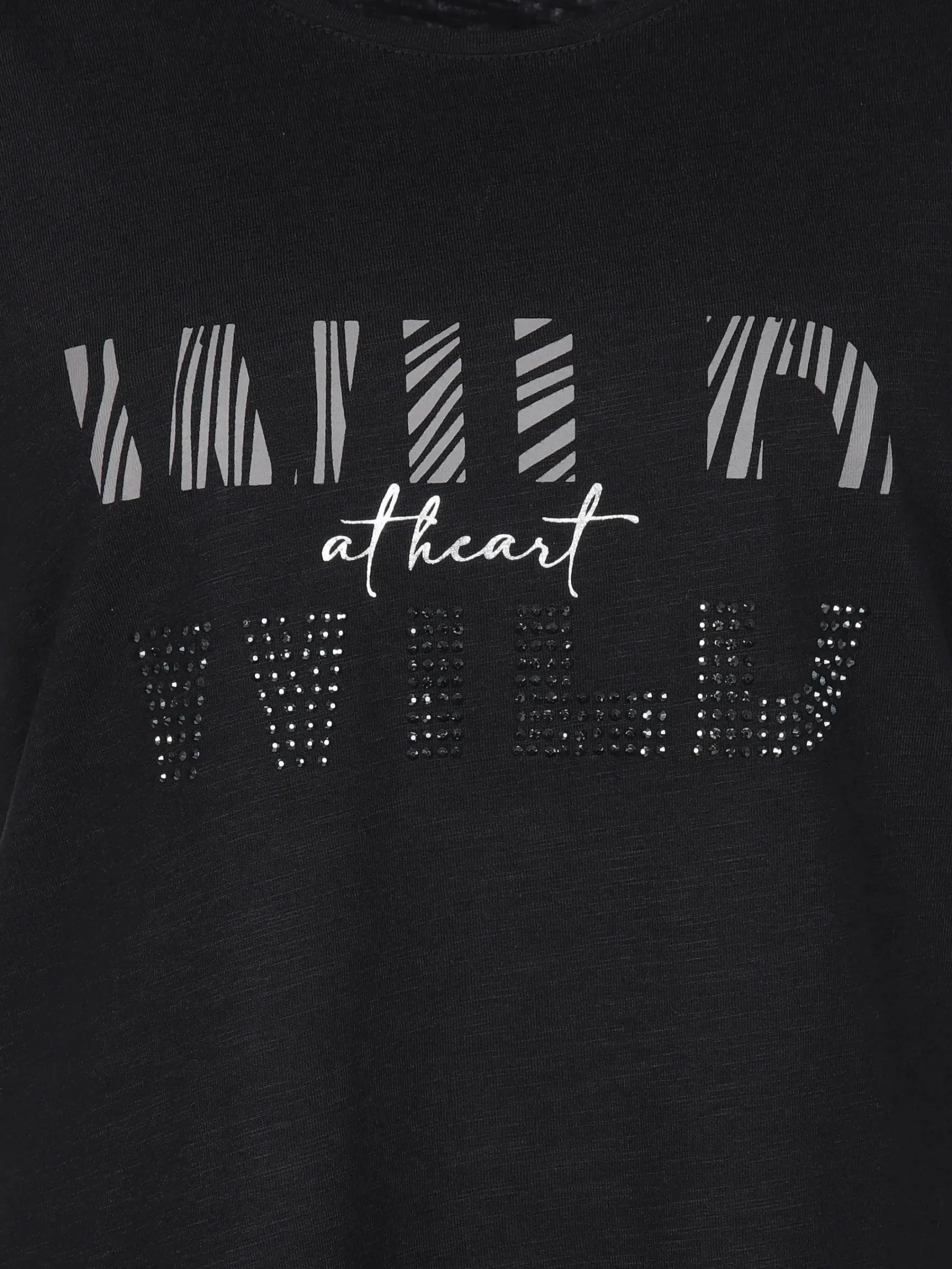 Damen Sure Damen Shirt mit Glitzerprint und Strasssteinchen