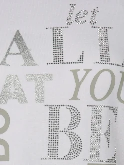 Damen Lisa Tossa Damen Shirt mit Glitzersteinchen und Print