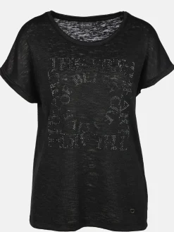 Damen Lisa Tossa Damen Shirt mit Strassapplikationen