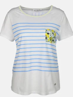 Damen Lisa Tossa Damen Shirt mit Streifen und Brusttasche