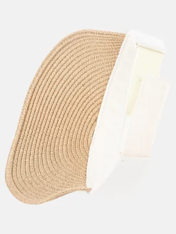 Damen Sure Damen Sonnenvisier in Strohoptik