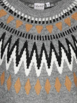 Damen Lisa Tossa Damen Strickkleid mit Norwegermuster