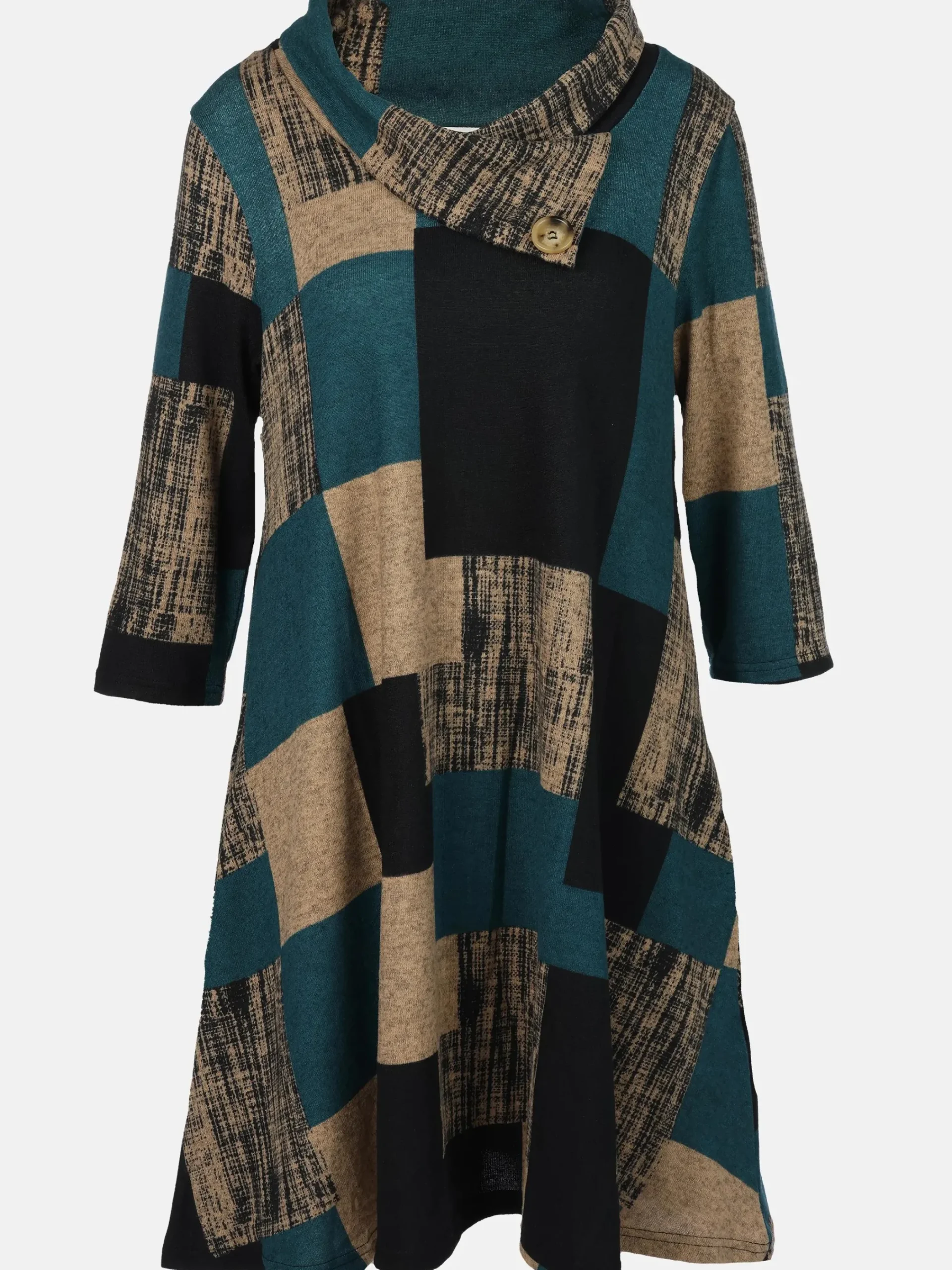 Damen Apricot Damen Strickkleid mit Taschen