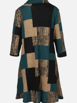 Damen Apricot Damen Strickkleid mit Taschen