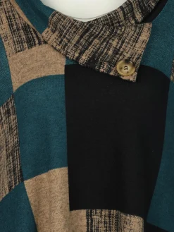 Damen Apricot Damen Strickkleid mit Taschen