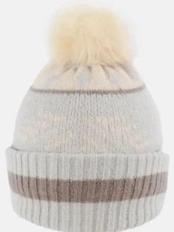 Damen Sure Damen Strickmütze mit Bommel und Glitzerfäden