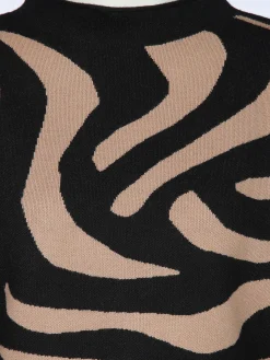 Damen Apricot Damen Strickpullover im Zebra Look