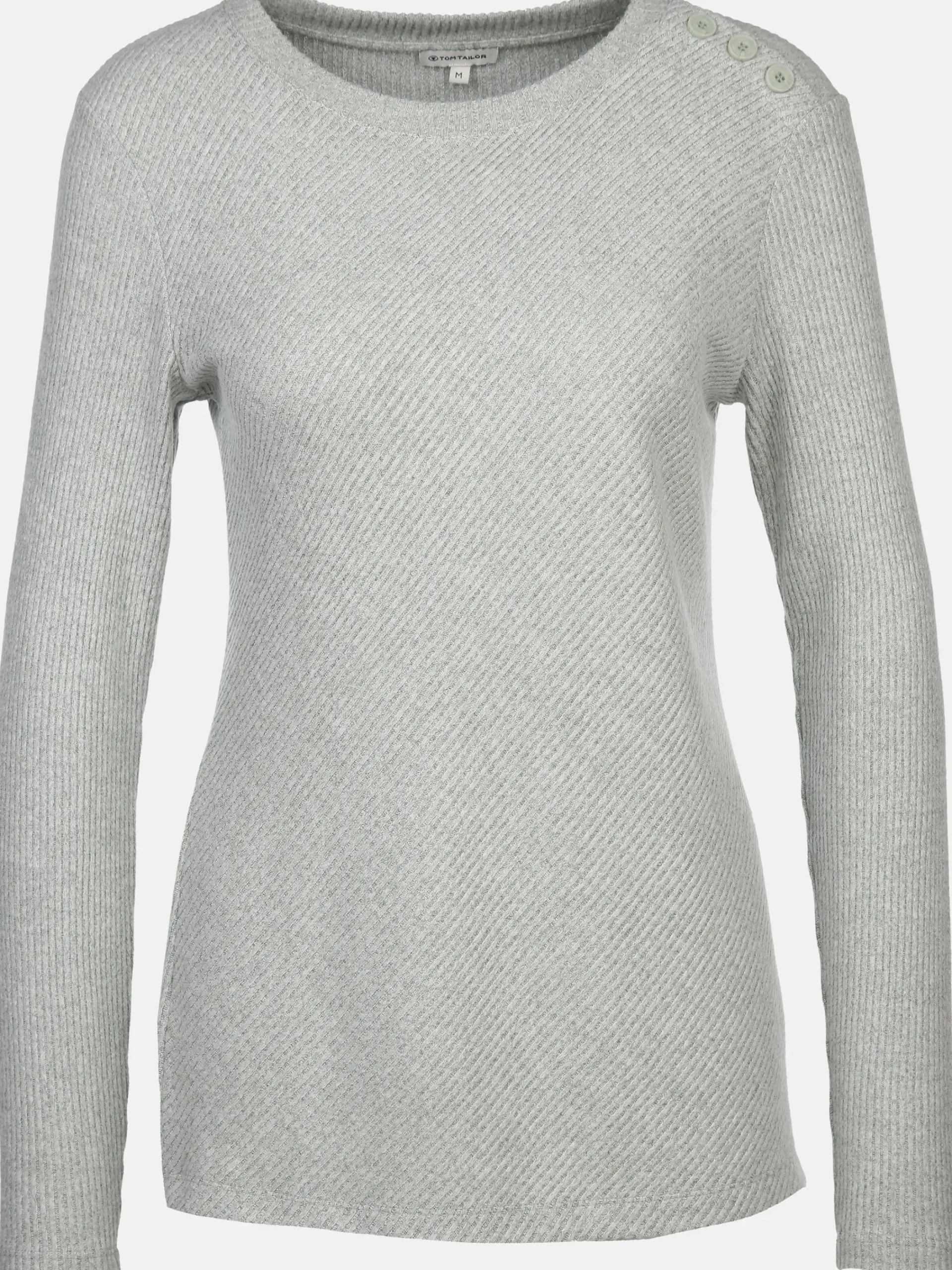 Damen Tom Tailor Damen Strickshirt mit Knöpfen auf der Schulter