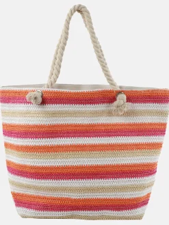 Damen Sure Damen Strohtasche mit Streifen