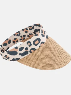 Damen Sure Damen Strohvisier mit Leoband