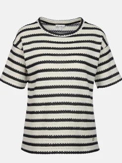 Damen Lisa Tossa Damen Struktur-Shirt mit Streifen