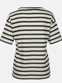 Damen Lisa Tossa Damen Struktur-Shirt mit Streifen