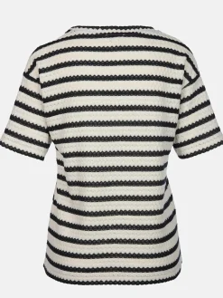 Damen Lisa Tossa Damen Struktur-Shirt mit Streifen