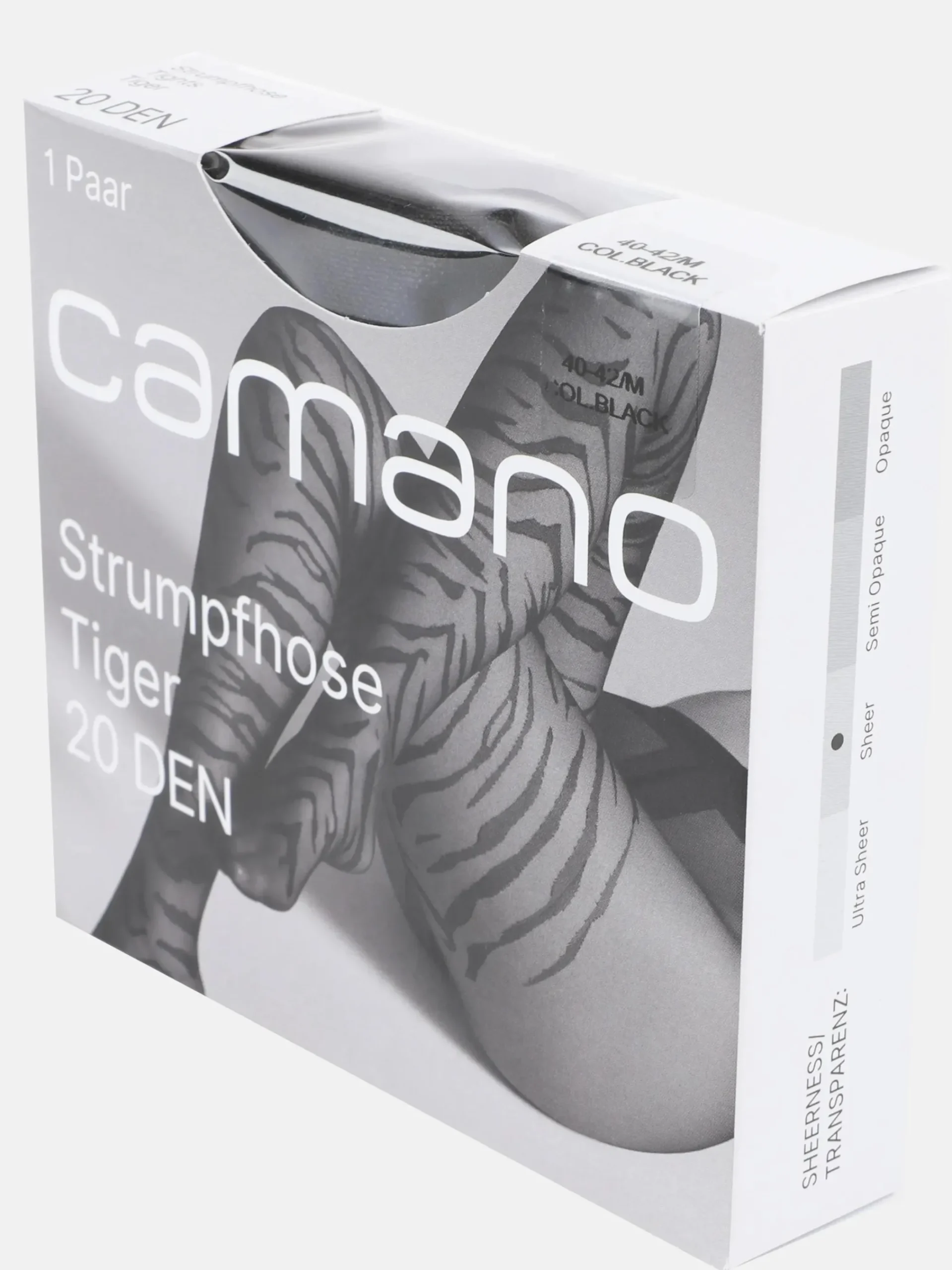 Damen Camano Damen Strumpfhose Tiger, 20DEN