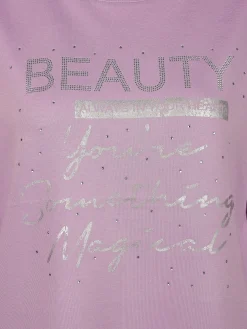 Damen Lisa Tossa Damen Sweatshirt mit Glitzersteinchen und Glitzerprint