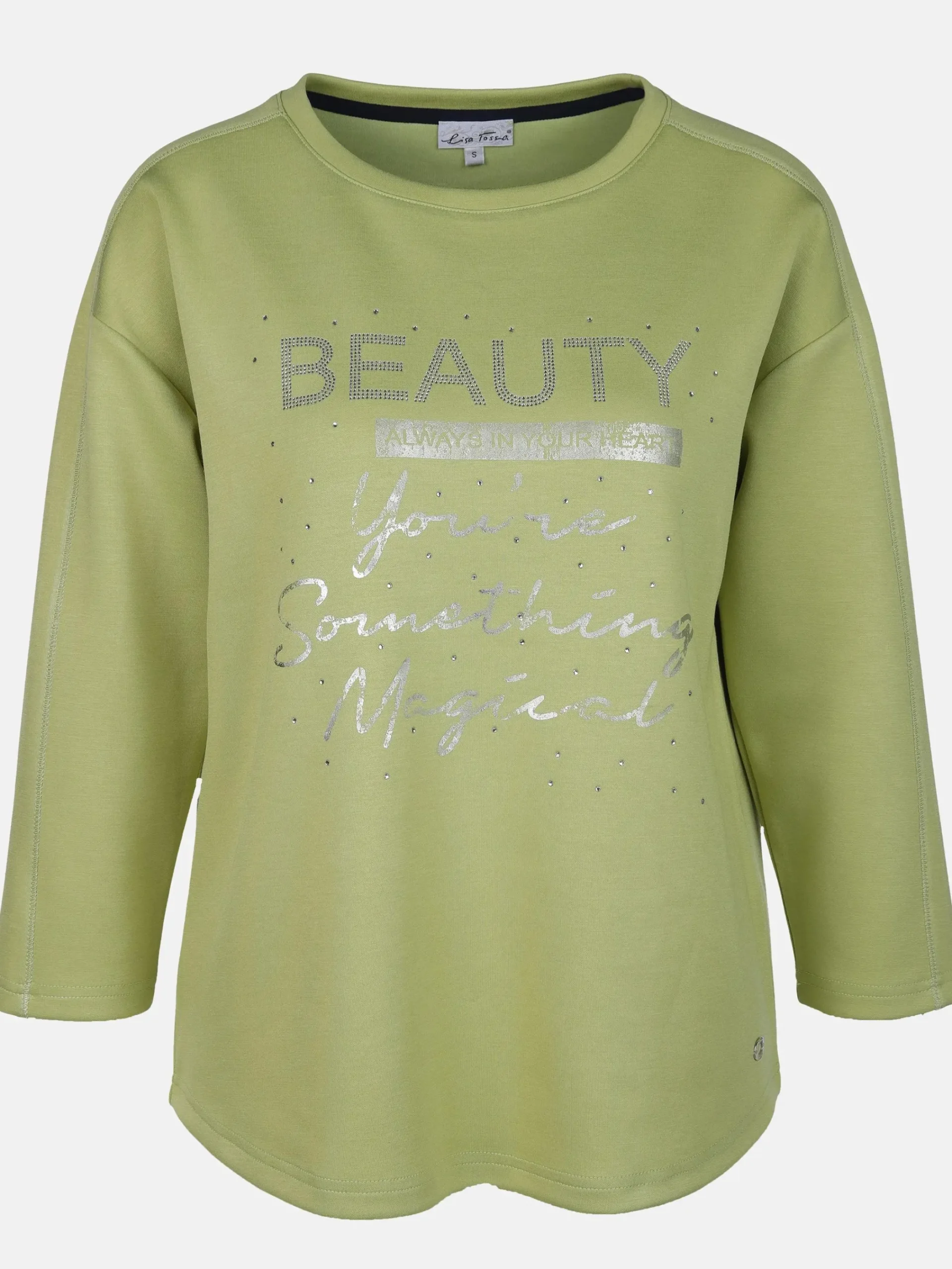 Damen Lisa Tossa Damen Sweatshirt mit Glitzersteinchen und Glitzerprint