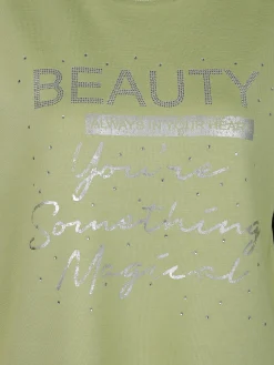 Damen Lisa Tossa Damen Sweatshirt mit Glitzersteinchen und Glitzerprint