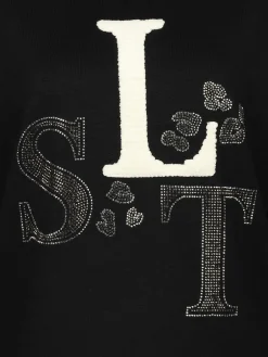 Damen Lisa Tossa Damen Sweatshirt mit Strassbesatz