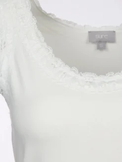 Damen Sure Damen Top mit Spitzenbesatz