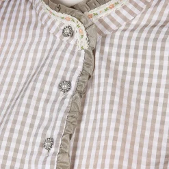 Damen Brandl Tracht Damen Trachtenbluse in Vichykaro mit Zierborte