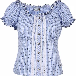 Damen Brandl Tracht Damen Trachtenbluse mit Vichy Karo und Allover Print
