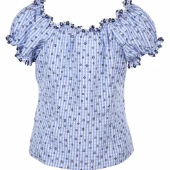 Damen Brandl Tracht Damen Trachtenbluse mit Vichy Karo und Allover Print