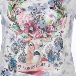 Damen Brandl Tracht Damen Trachtenshirt mit Print und Glitzersteinchen