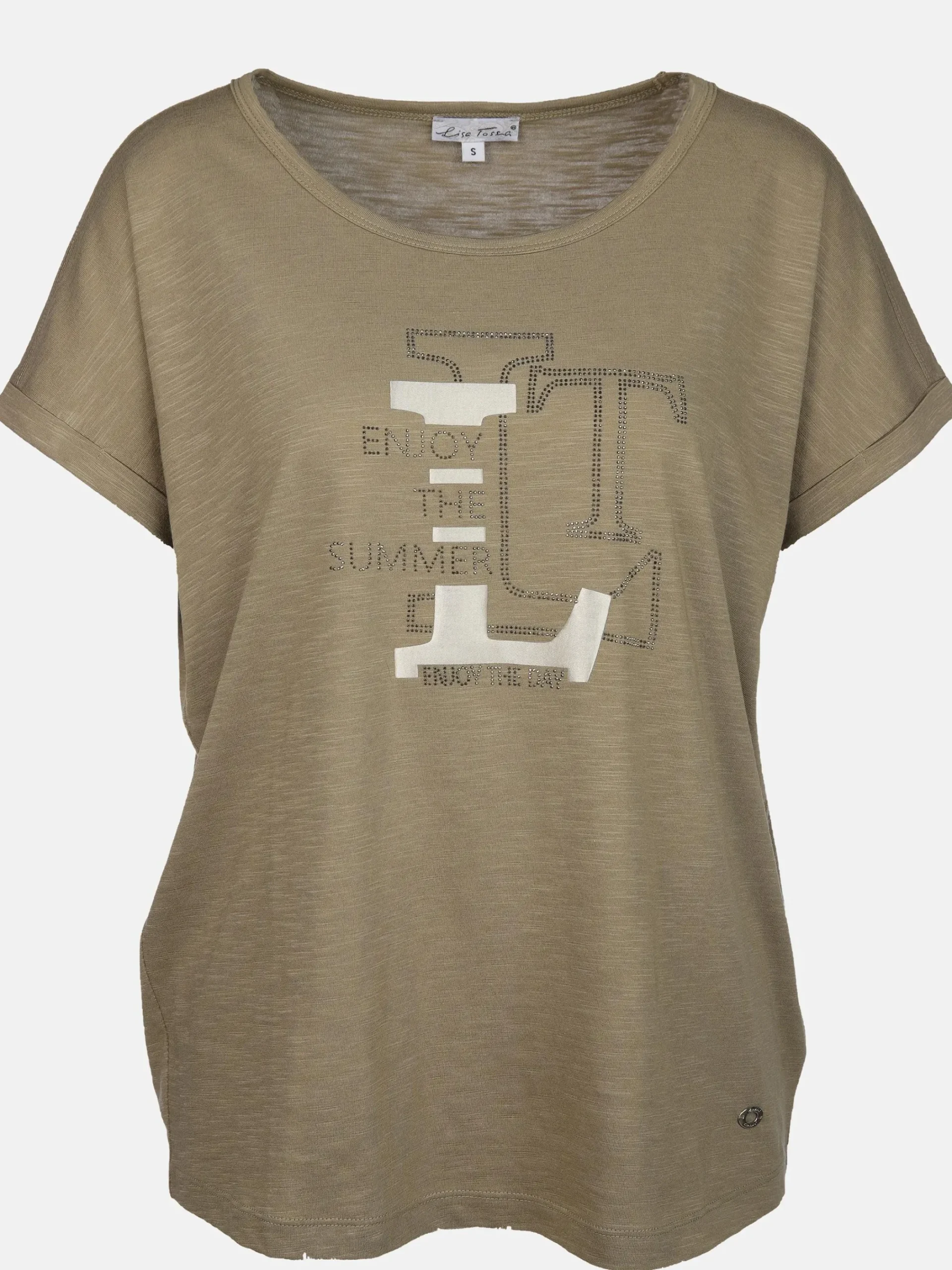 Damen Lisa Tossa Damen T-Shirt mit Glitzerfrontprint