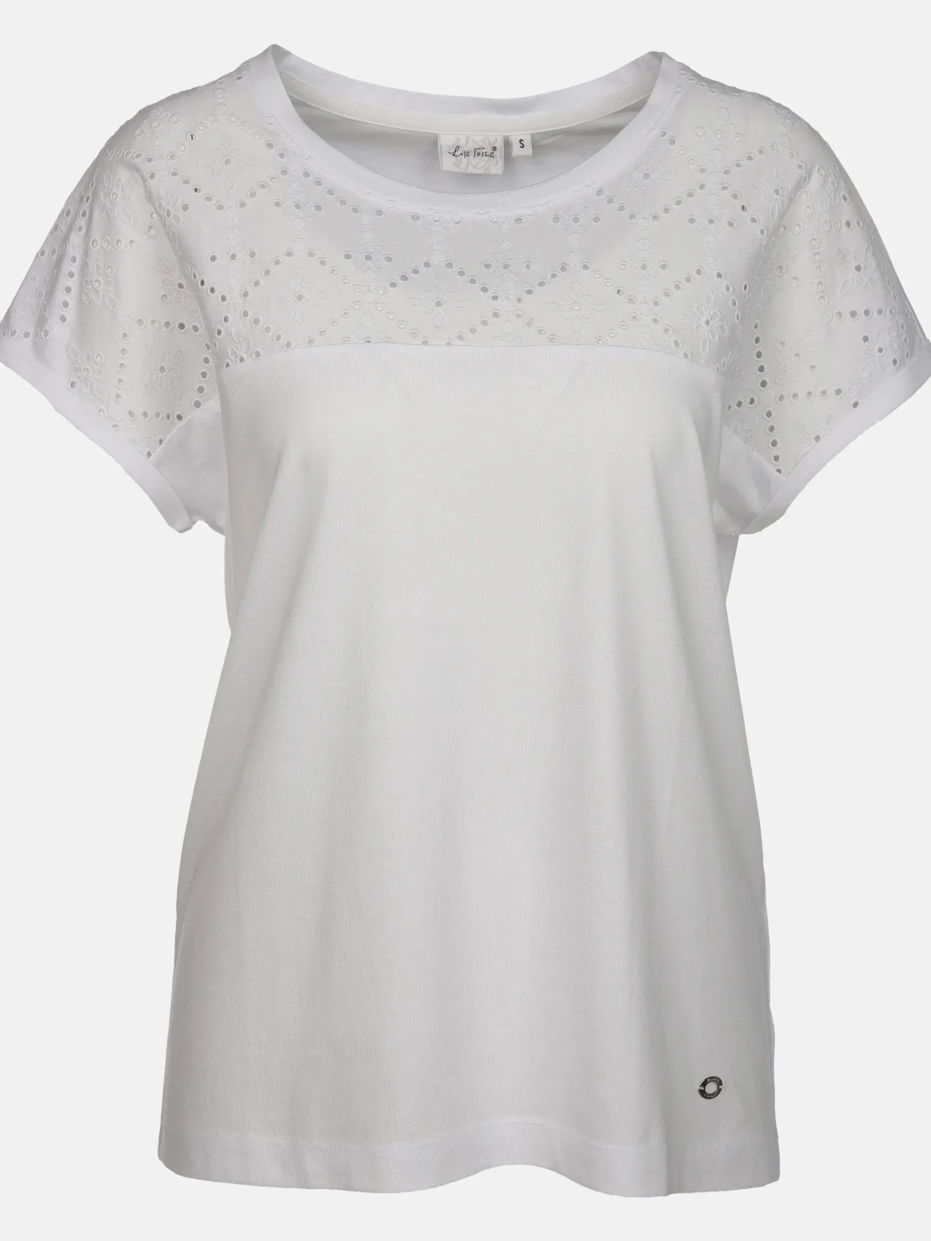 Damen Lisa Tossa Damen T-Shirt mit Lochstickerei
