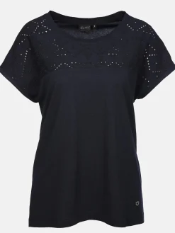 Damen Lisa Tossa Damen T-Shirt mit Lochstickerei