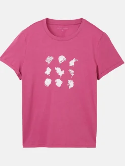 Damen Tom Tailor Damen T-Shirt mit Rubber Print